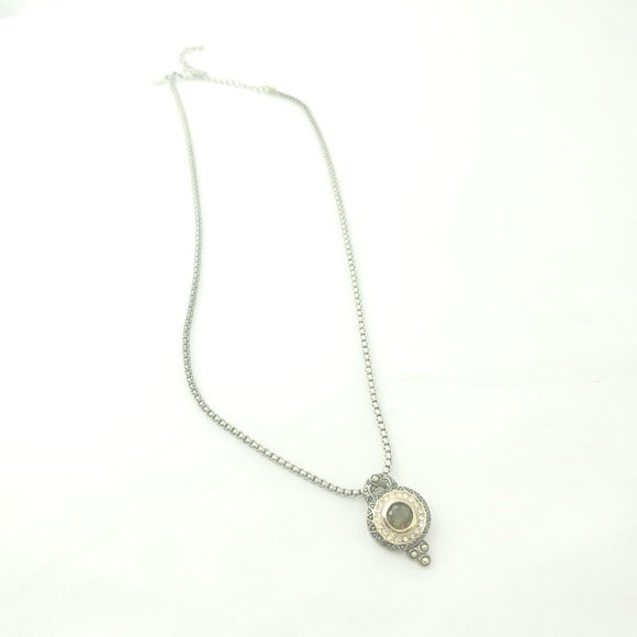 Womens Gold Silver Thick Rolo Chain Adjustable Lobster Clasp Pendent Necklace - Picture 1 of 10